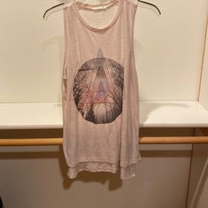 Stylish soft pink graphic tank tshirt